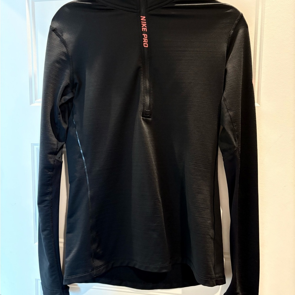 Nike Pro Black Long Sleeve with Pink Accents